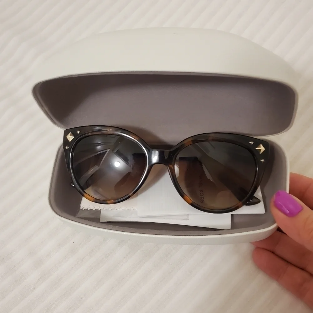 Michael Kors Brown Tortoise Shell With goldtone accents Sunglasses